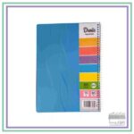 دفتر 80 برگ فنری طلقی جلد شیار دنیز -کیفیت عالی- رنگ آبی