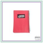 دفترچه یادداشت 1/8 فنری طلقی ماهان- رنگ زرشکی/قرمز 80 برگ